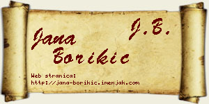 Jana Borikić vizit kartica